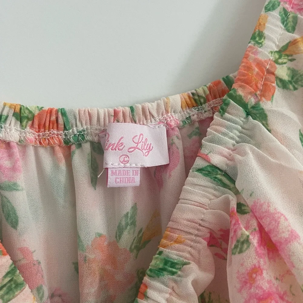 Pink Lily Floral Off-Shoulder Maxi Dress - Picture 2 of 4